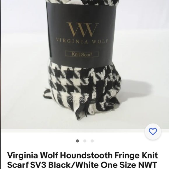 Virginia Wolf Large Houndstooth Knit Scarf One Size NWT - Picture 3 of 8